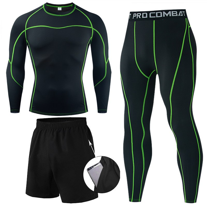 Men's Compression Tshirt Set Quick Drying Sports Tight CJdropshipping