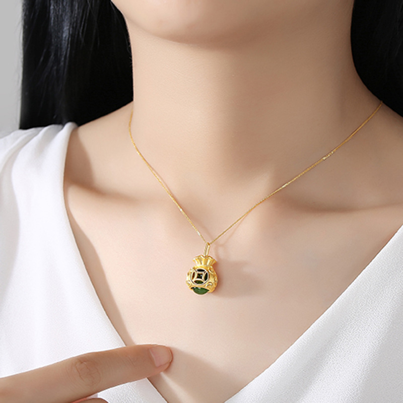 Vietnamese Sand Gold Antique Gold Collarbone Necklace CJdropshipping