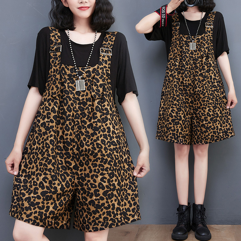 Plus Size Women's New Leopard Print Overalls Women CJdropshipping
