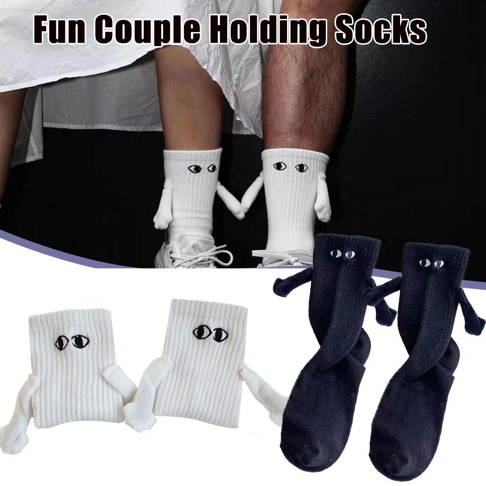 Magnetic Couple Socks Foot Socks Mid Tube Socks Funny Socks Hosiery Solid  Color