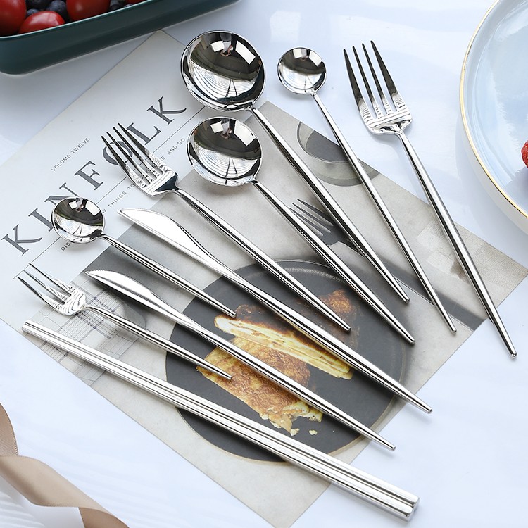 Nordic Style 304 Stainless Steel Western Food Knife Spoon Chopsticks ...