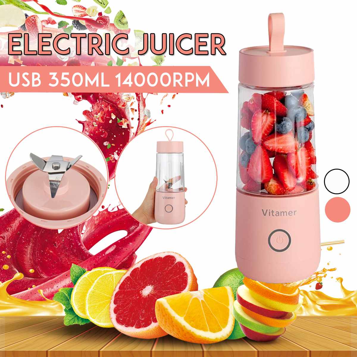 Portable Electric Blender Bottle Milkshake Juicer Wireless USB Charging  Mini Fresh Juice Mixer Smoothie Blender Dropshipping