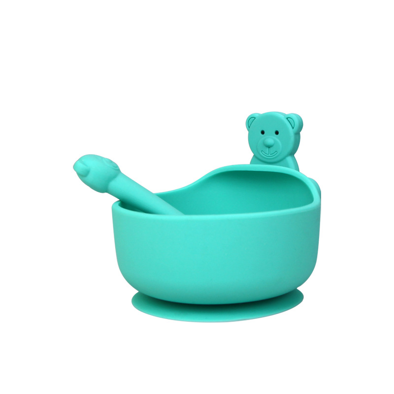 3-Piece Silicone Baby Bowl and Spoon Set with Suction Cup - MAMTASTIC