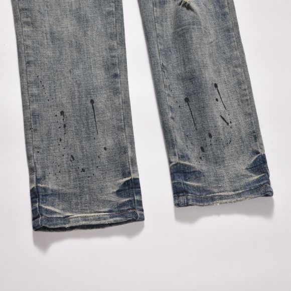 Loose Knife Cut Bad Cat Beard Printed Dubin Design Jeans