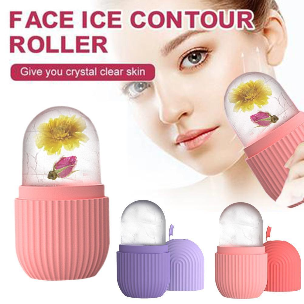 QJUHUNG Ice Cube Tray Rolling Silicone Ice Care Ice Tray Mold Roller Ball  Globe for Daily Care Capsule Creative Face Hand and Foot Massage 
