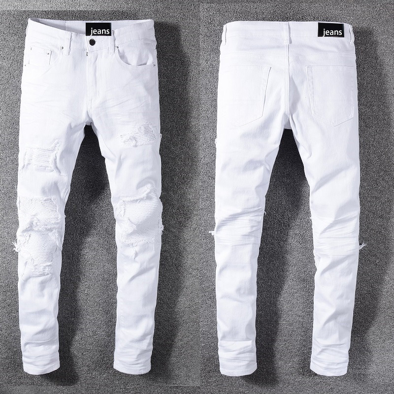 High Street Slim Fashion Men's Jeans Tear Patch - CJdropshipping