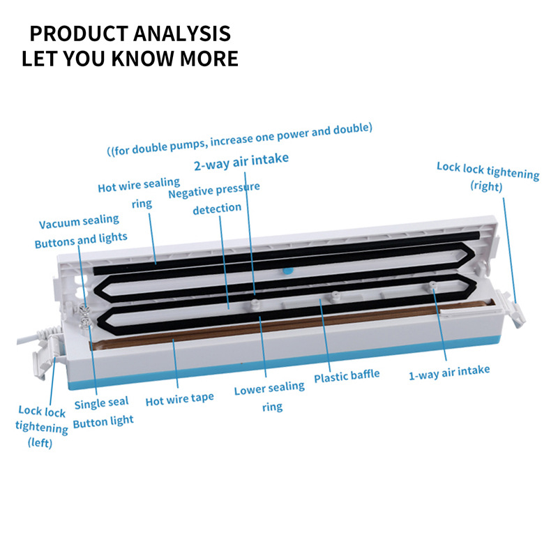 220V/110V Vacuum Sealer Packaging Machine with Free 10pcs Vacuum Bags  Household Black Food EU/UK/