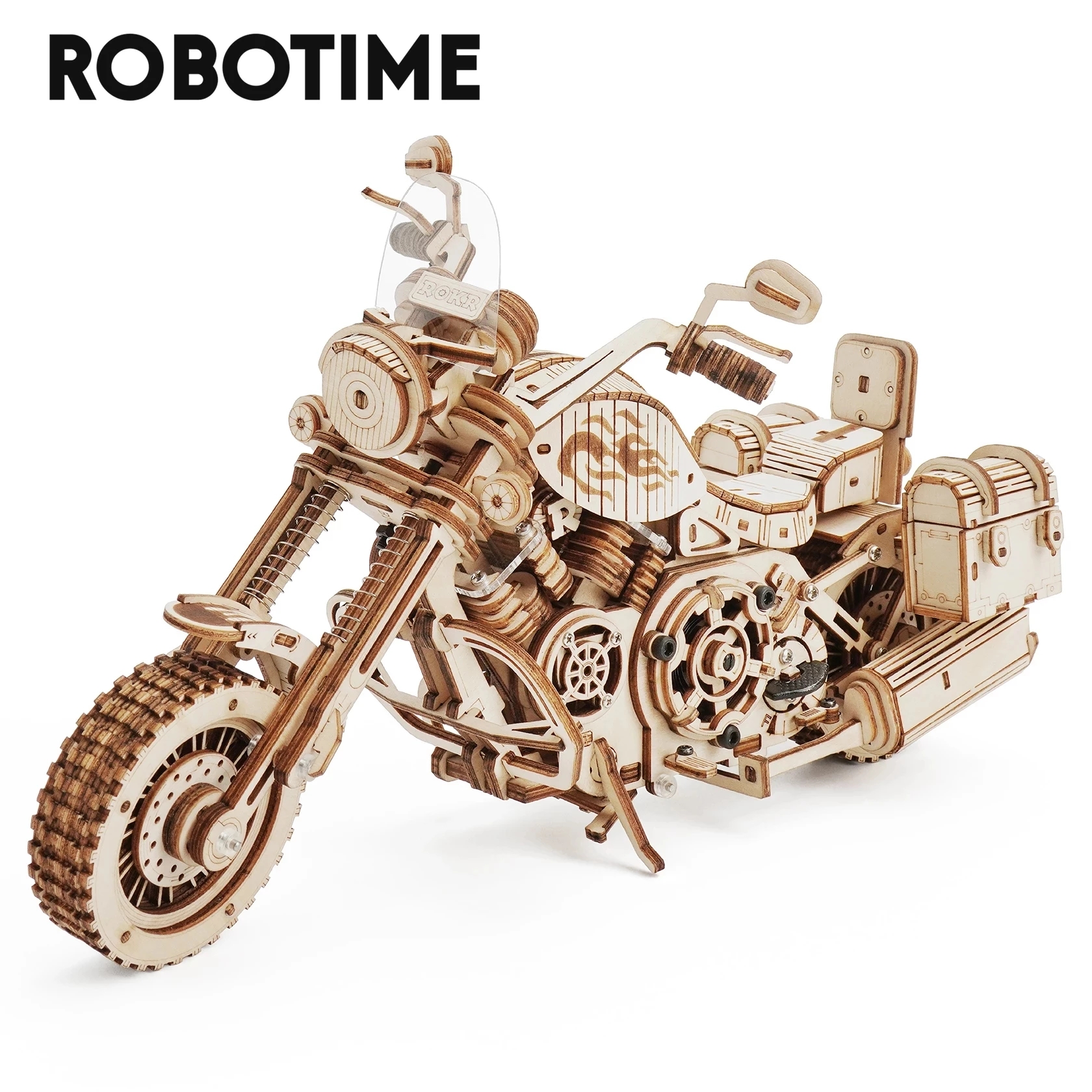 Robotime Rokr Cruiser Motorcycle DIY Wooden Model 420 Pcs Building Block Kits Funny Toys Gifts For Children Adults