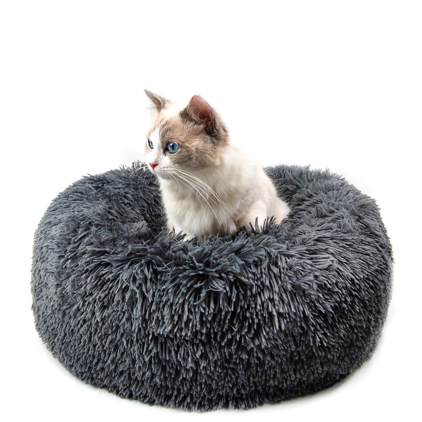 Round Donut Dog Cat Pet Bed Crate Mat Cushion Sleep Nest Milk Cow