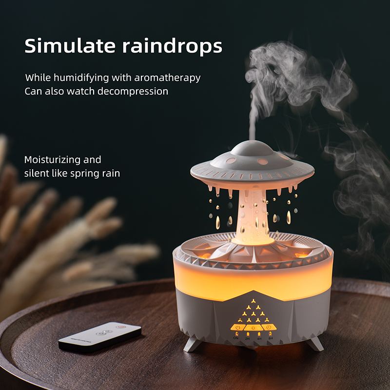 Raining Humidifier UFO Raindrop Aromatherapy Ultrasonic Water Drop Air ...