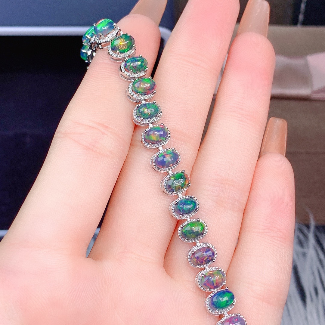 Shop Opal Bracelets | Silver Opal Bangles - Black Star Opal