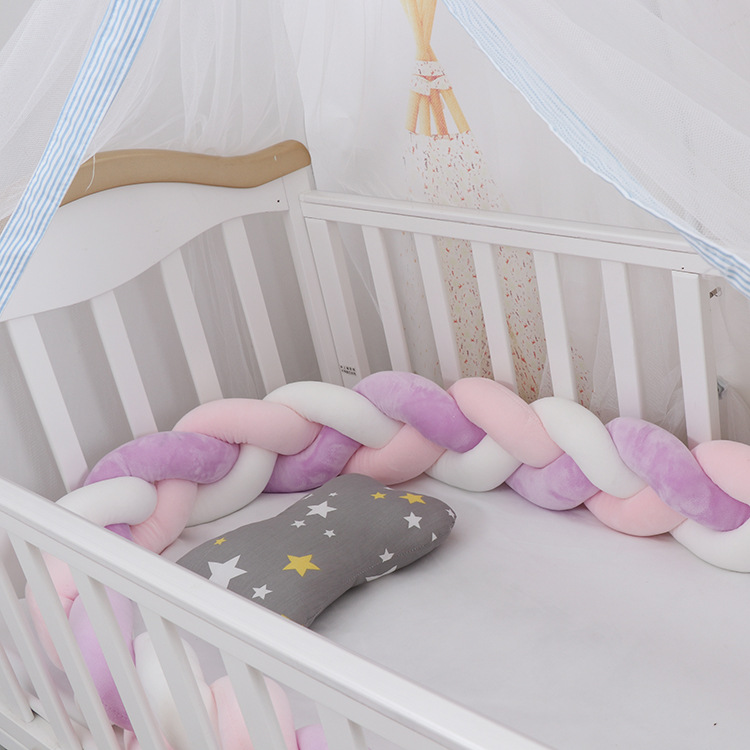 1M 2M 3M 4M Parachoques Cuna Bebe Handmade Knotted Braid Weaving Plush Baby  Crib Protector Infant Knot Pillow Room Decor - AliExpress
