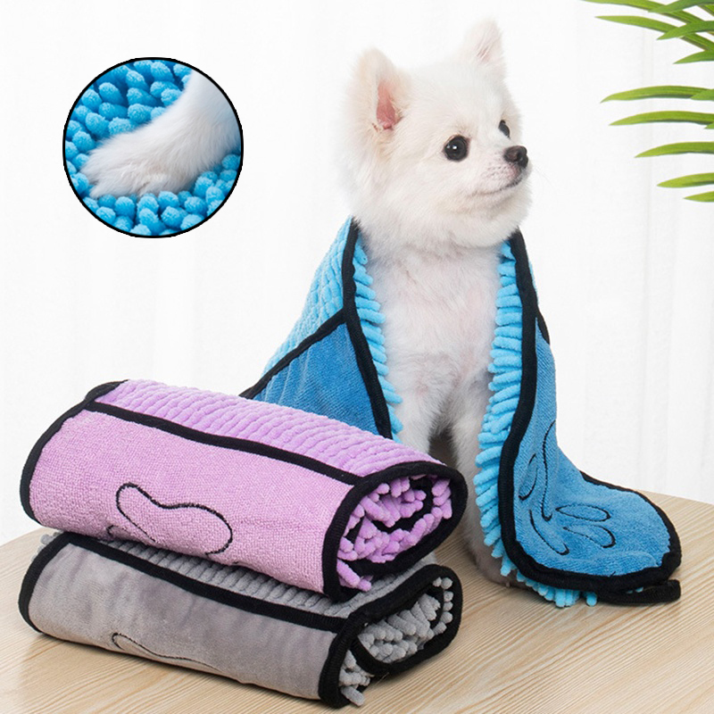 Quick-drying Pet Towel Bath Absorbent Towel Soft Lint-free Dogs Cats Bath  Towels Absorbent Small ThickTowel Special Pet Products