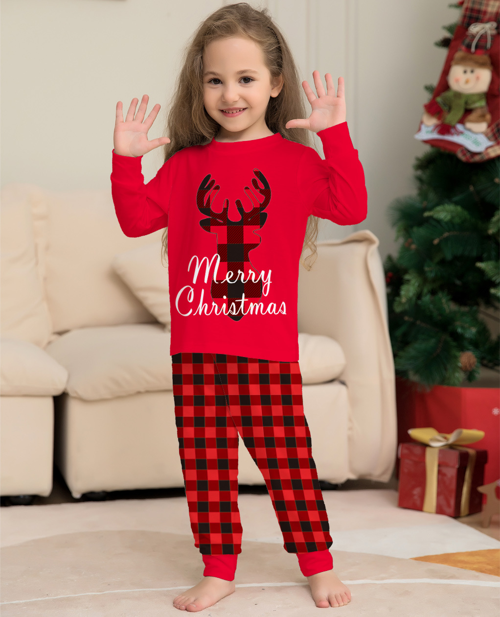 Christmas Family Matching Pajamas Set Christmas Holiday PJs Elk Top Pants  Set Pajamas For Family Mom Dad Kids Baby - CJdropshipping
