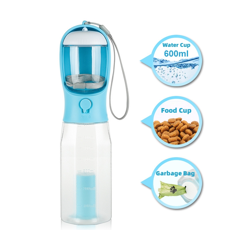 Innoshopp Dog Water Bottle - Portable Travel Dog Water Dispenser Including  Carabiner & Waste Bag Dispenser - Leak Proof & BPA Free Dogs Drinking