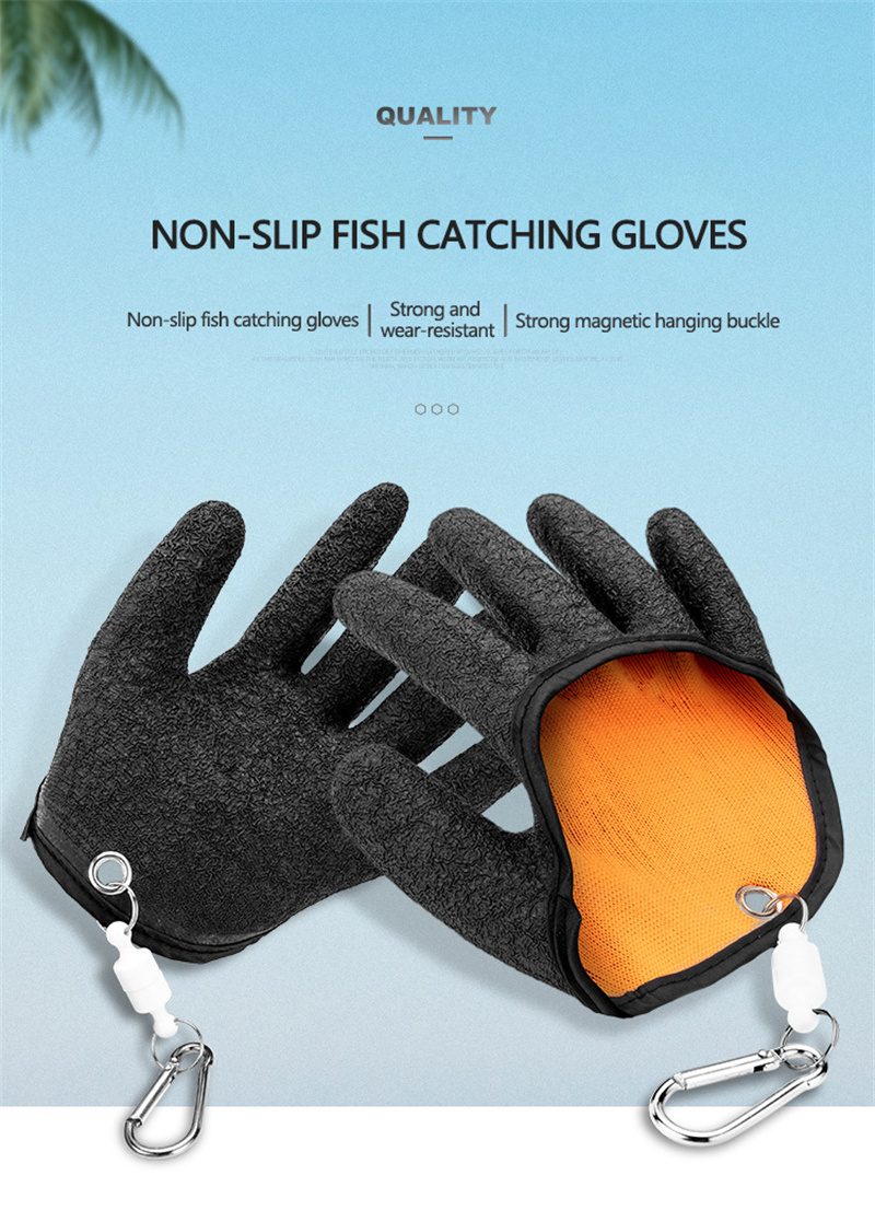 Fishing Gloves Anti-Slip Protect Hand Professional Catch Fish Latex Gloves