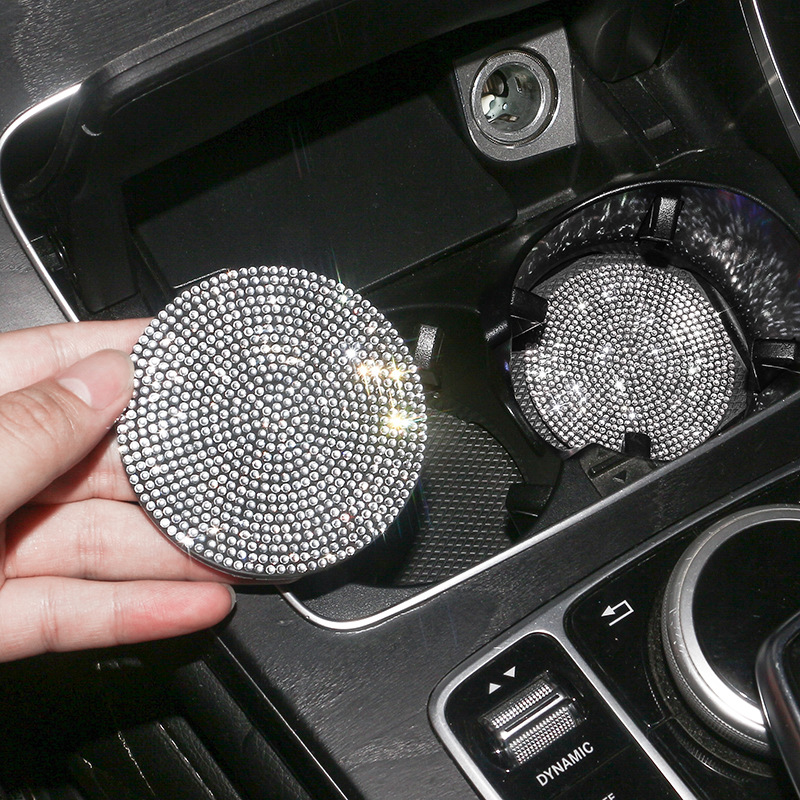 Bling Car Coasters For Cup Holder 2 Pack Universal Anti Slip Silicone Cup  Holder Insert Crystal Rhinestone Car Interior Accessories - CJdropshipping