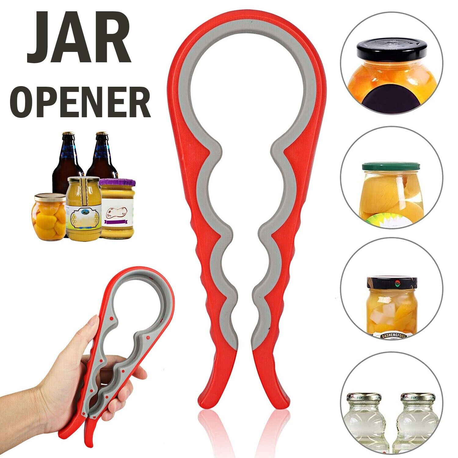 Adjustable Multifunctional Can Opener Jar Lid Gripper Kitchen For