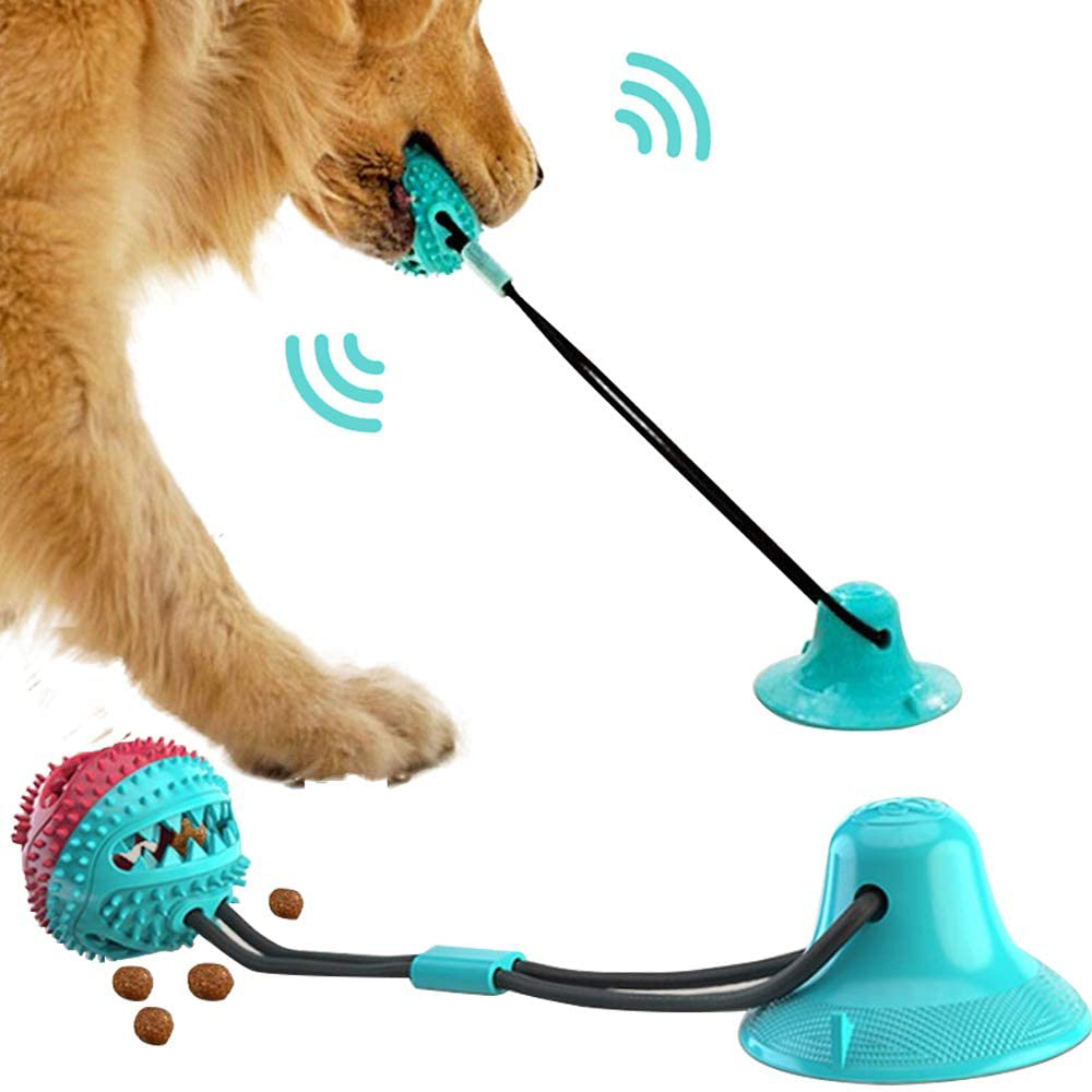 Rubber Ball Chew Treat Dispensing Holder Pet Dog Puppy Cat Toy Training  Dental@