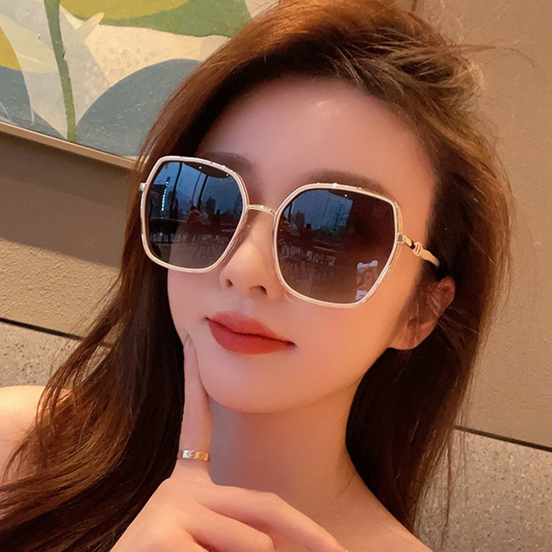 Elegant Black Silver Frame Sunglasses