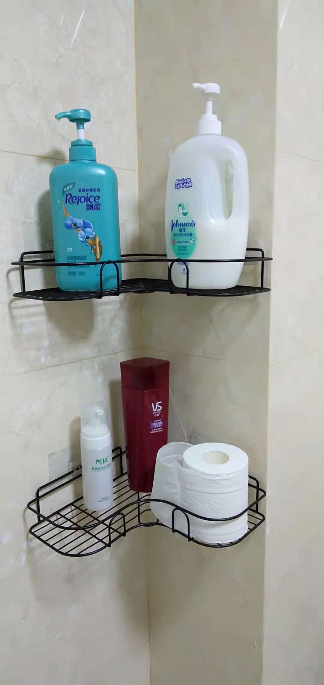 1pc Bathroom Storage Rack, Wall Mounted Punch-Free Storage Rack, Shower  Caddy Basket, Bathroom Organizer, Bathroom Accessories