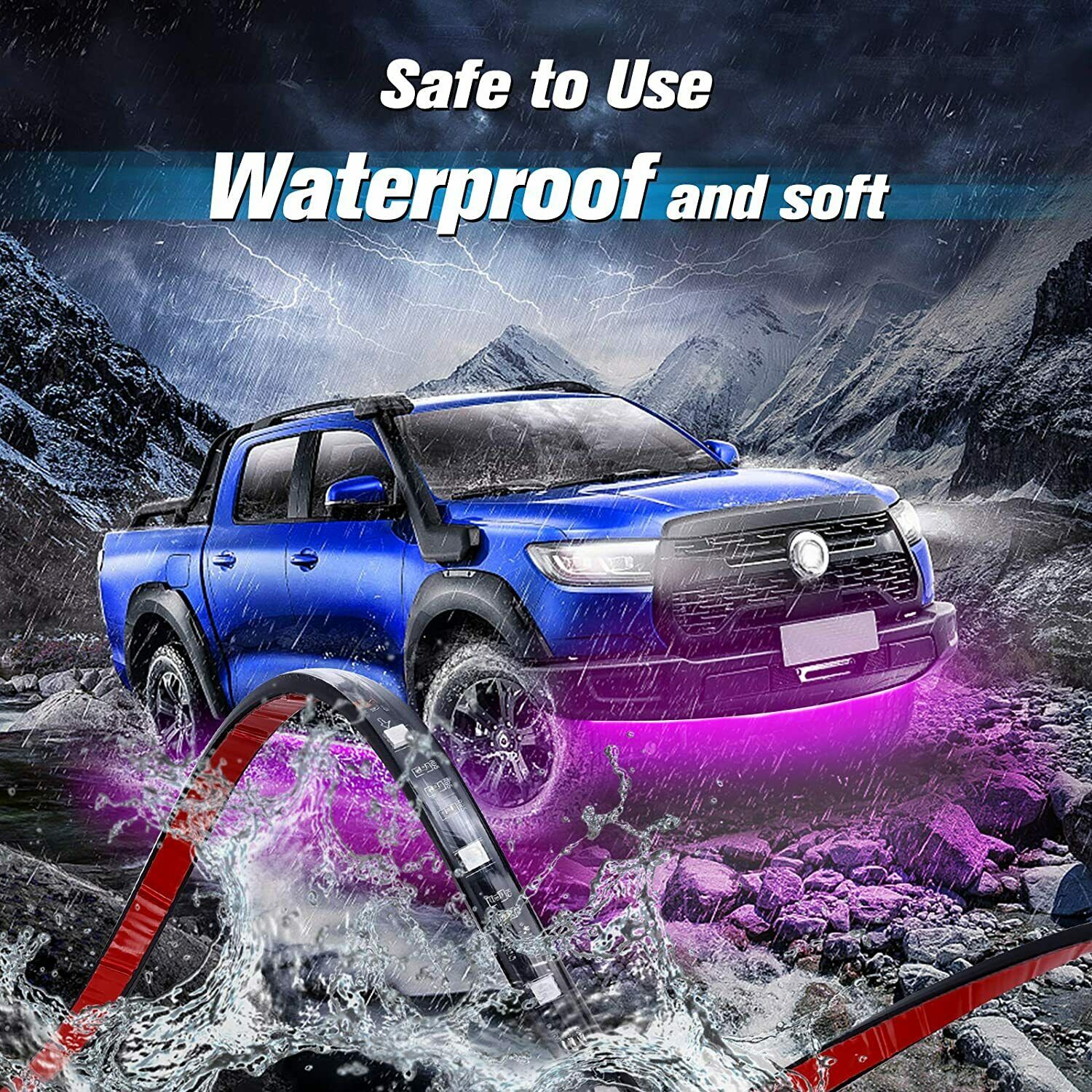 Dropship Waterproof RGB Underglow LED Strip Remote App Control Car