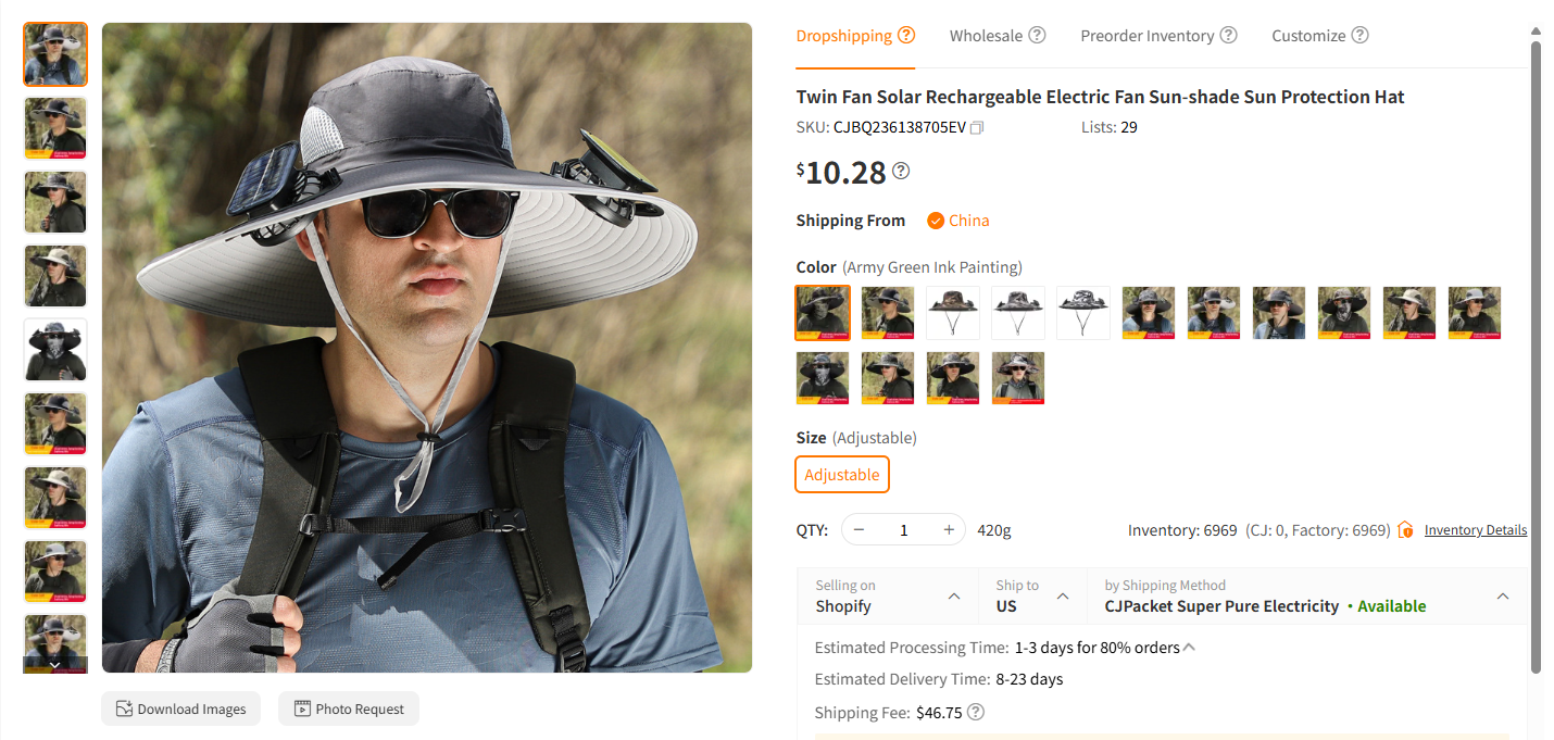 Outdoor Hat With Solar Fan