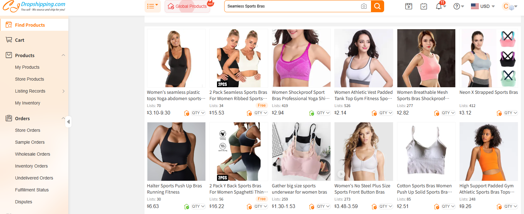 Seamless Sports Bras