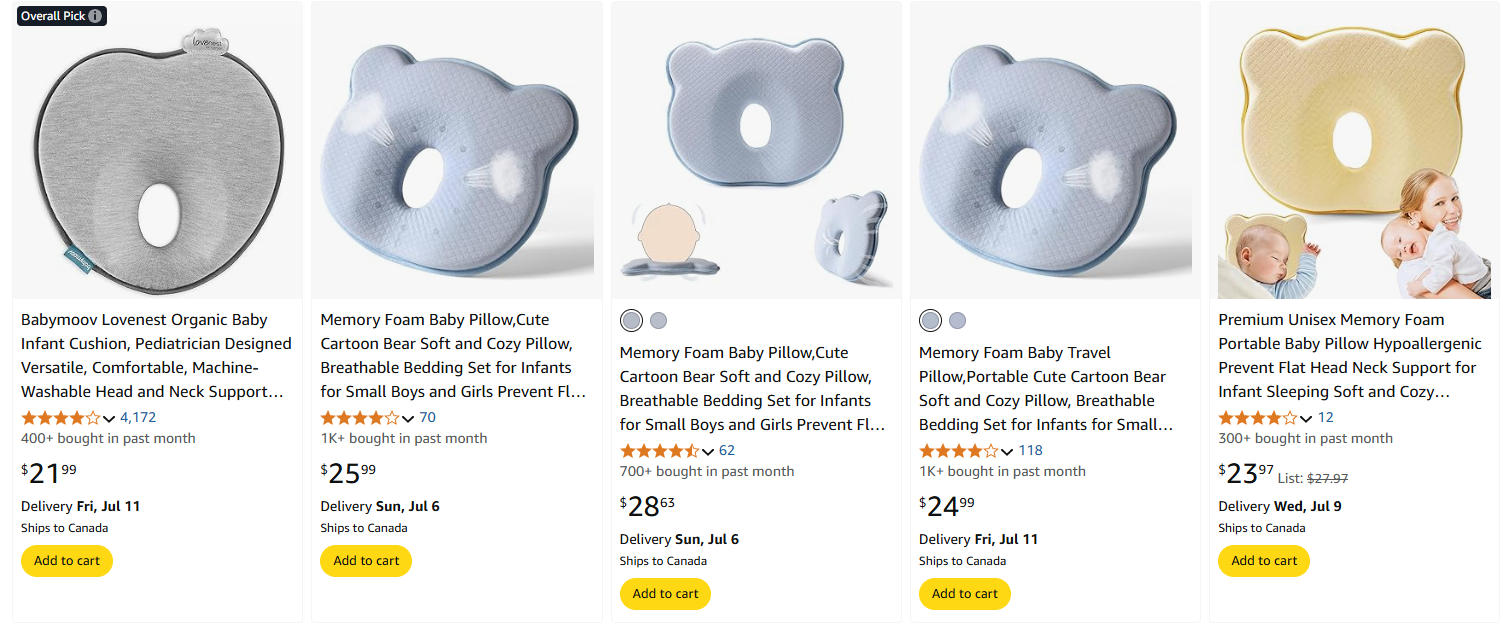 Anti-Flat Head Baby Pillows