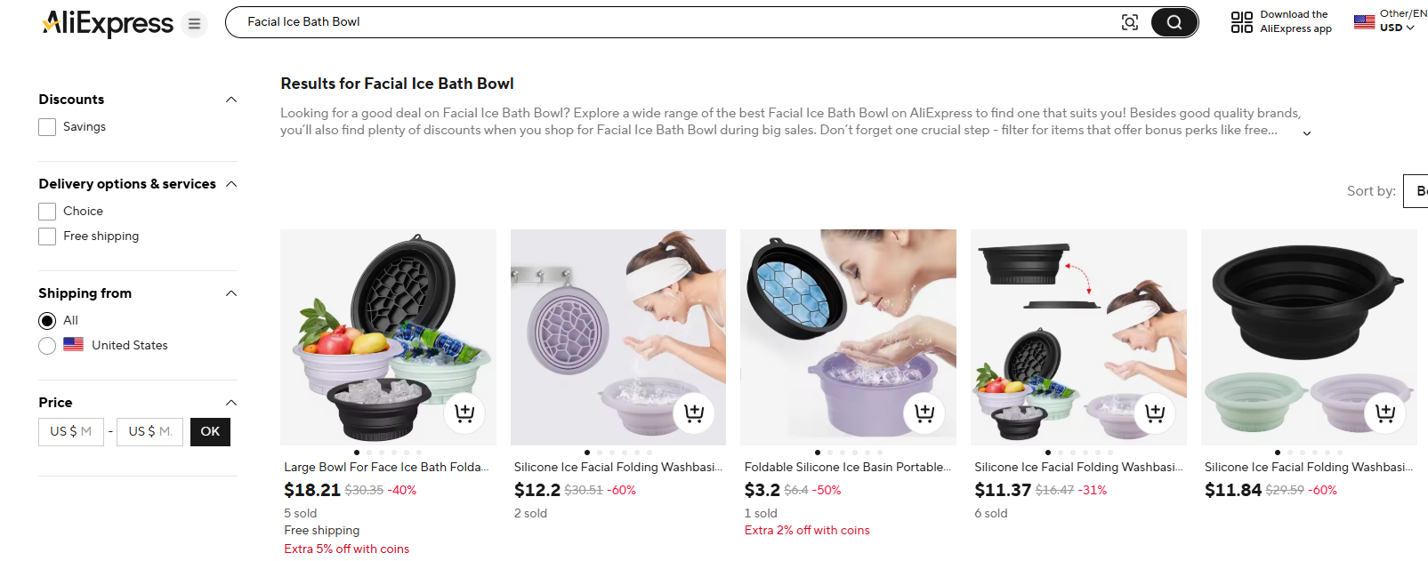 Facial Ice Bath Bowl