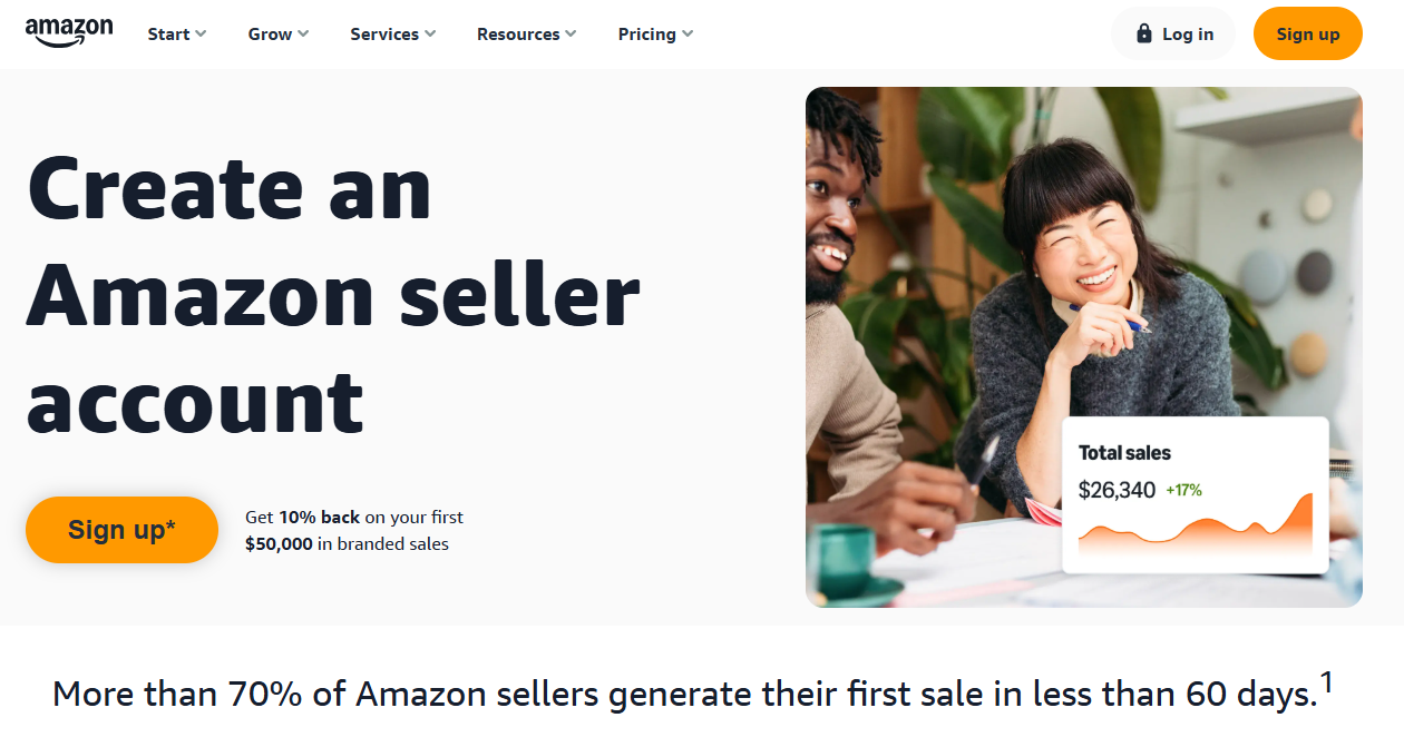 Create an Amazon seller account