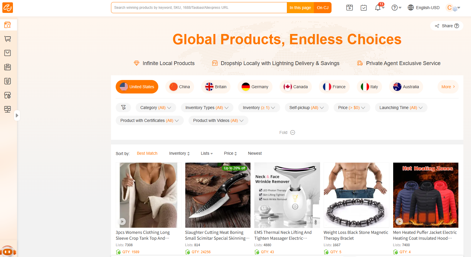 trending items and seasonal picks