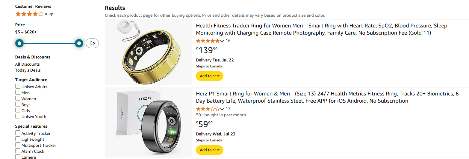 Smart Fitness Rings