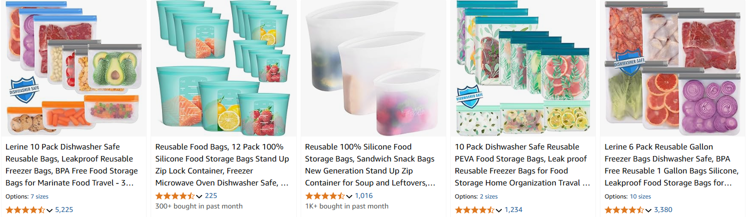Reusable Silicone Food Bags