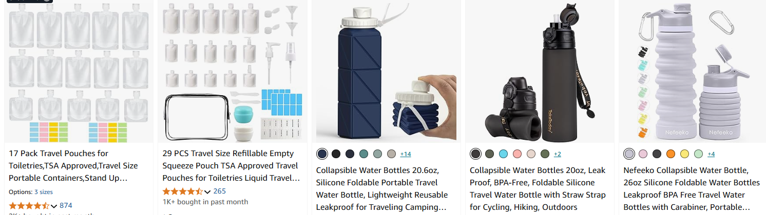 Collapsible Travel Bottles