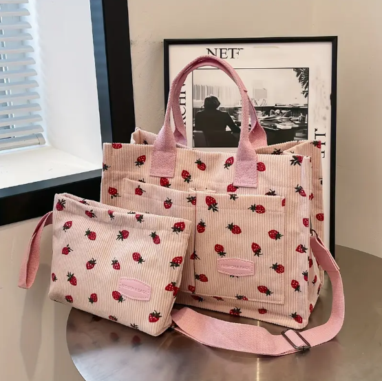 Multi-Pocket Corduroy Bag