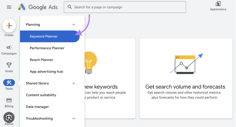Google Keyword Planner: