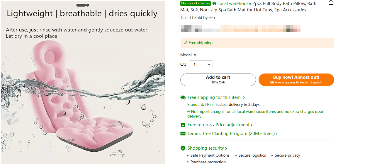 Bath Pillow / Spa Mat