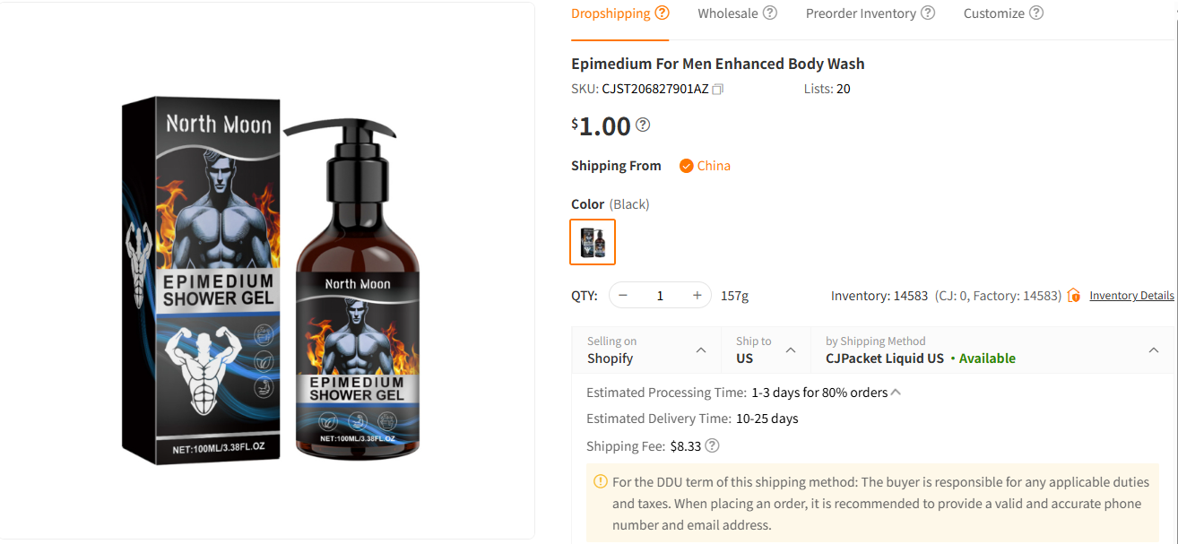 Men’s Charcoal Body Wash & Shower Gels