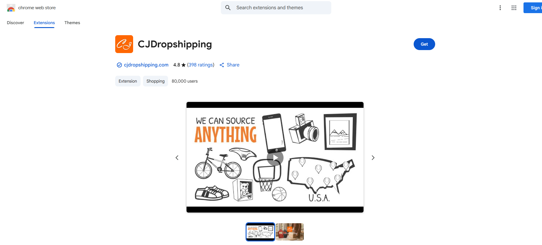 CJdropshipping Chrome Extension