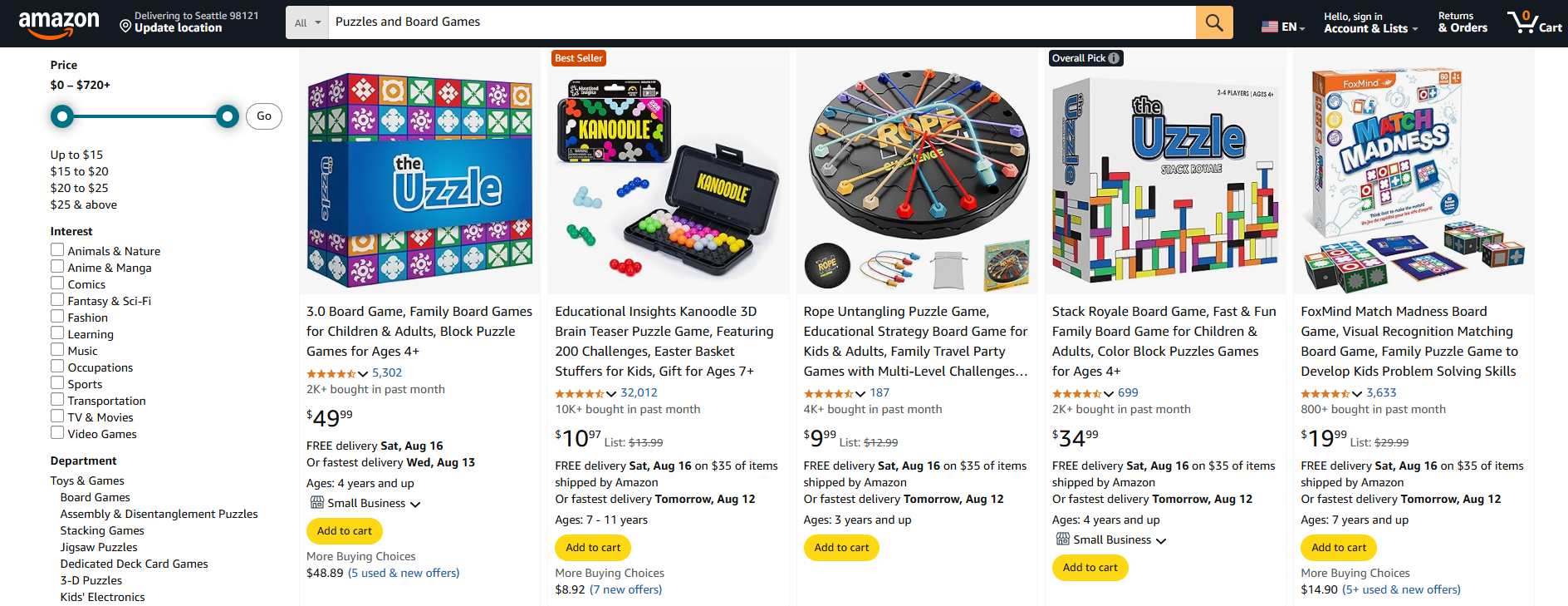 Puzzles and Board Games