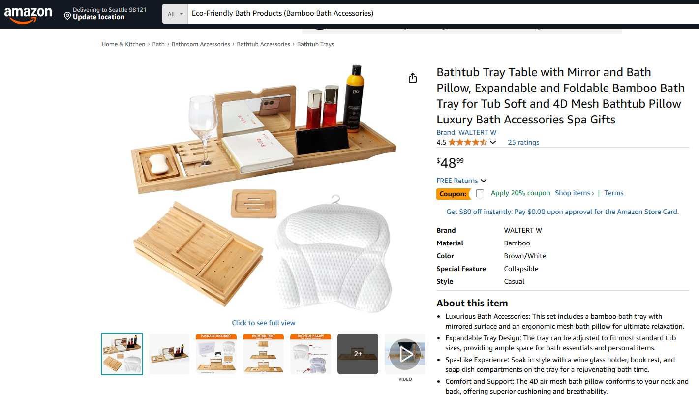 Eco-Friendly Bath Products (Bamboo Bath Accessories)