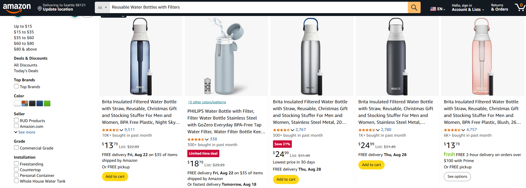 Reusable Water Bottles with Filters