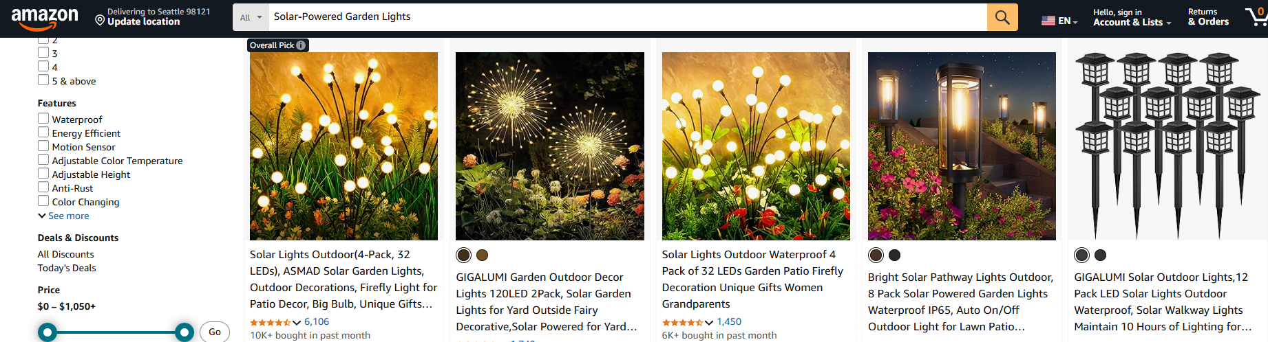 Solar-Powered Garden Lights