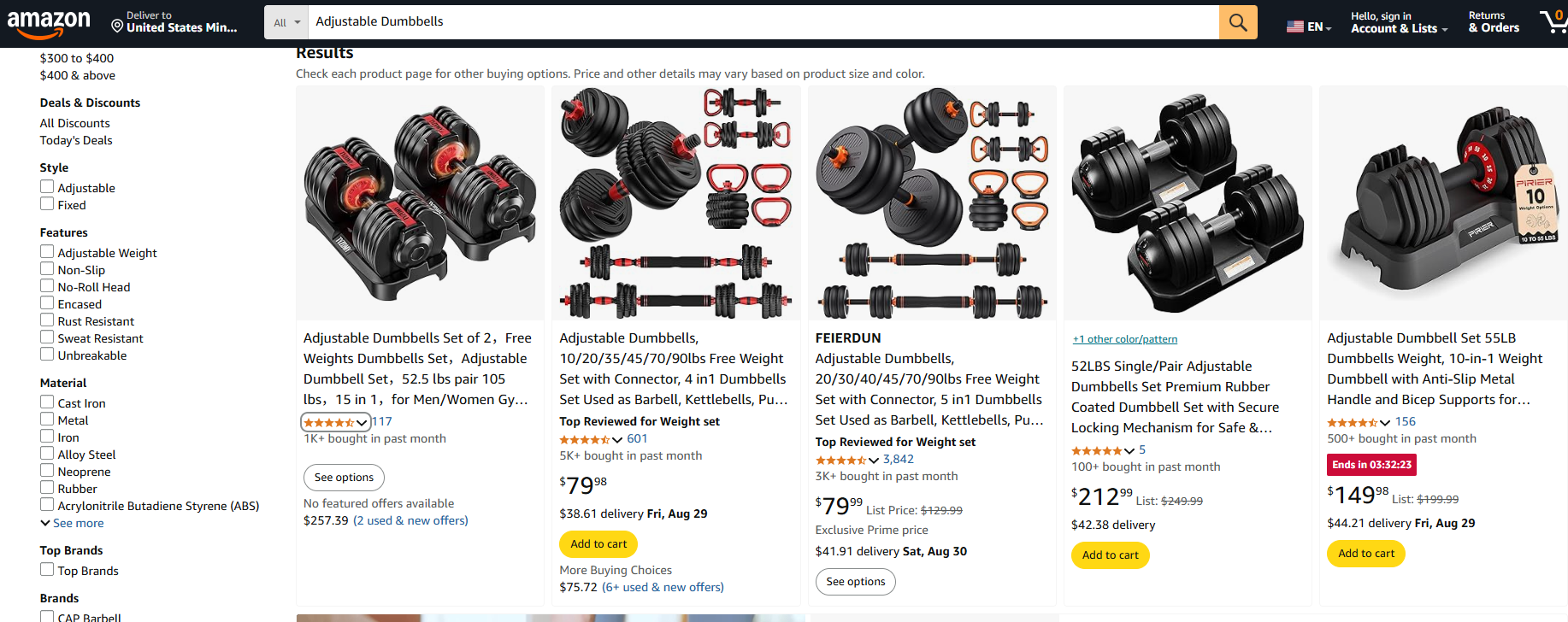 Adjustable Dumbbells