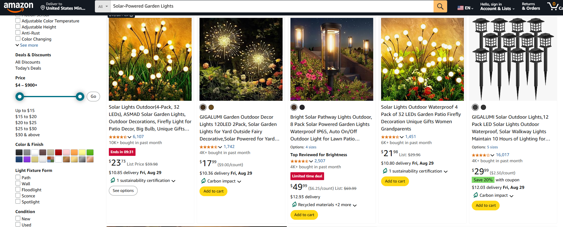 Solar-Powered Garden Lights