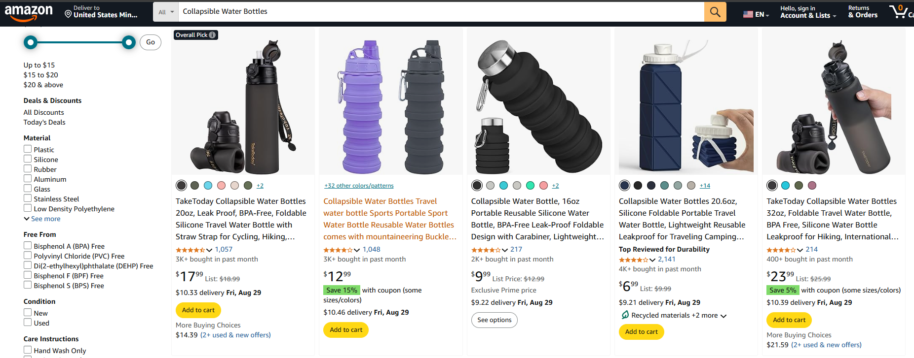 Collapsible Water Bottles