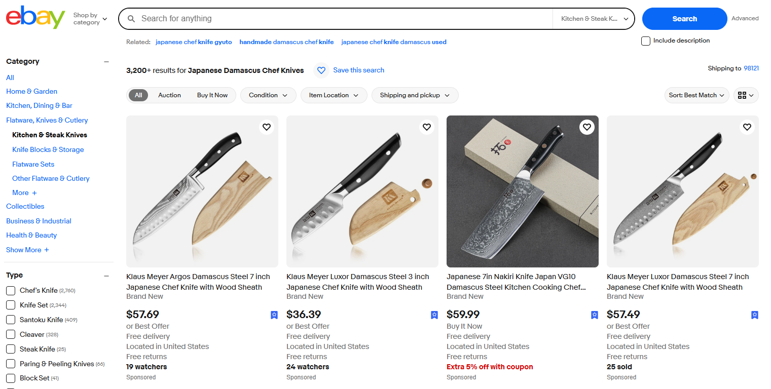 Japanese Damascus Chef Knives