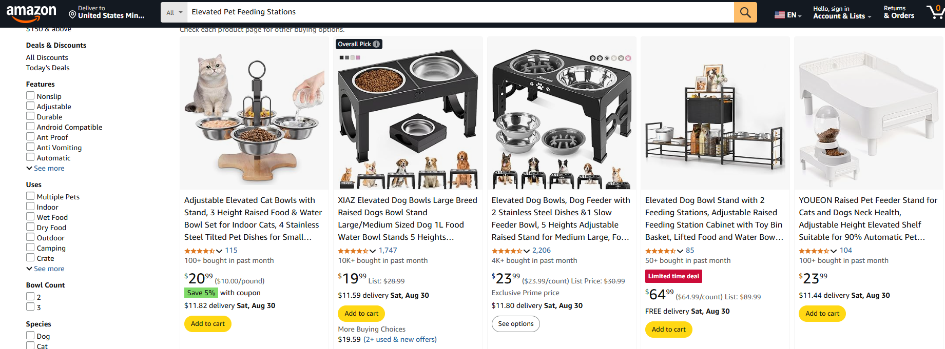 Elevated Pet Feeding Stations