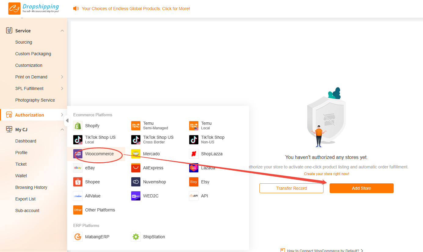 CJ’s WooCommerce integration